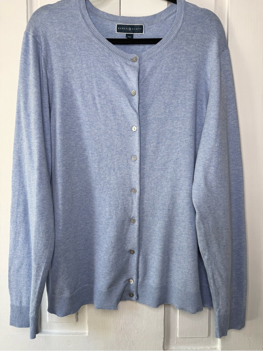 Karen Scott Women Button Down Cardigan Sweater Light Blue - XXL